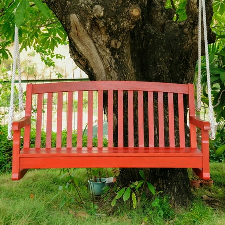 Curve Back Porch - International Caravan Chelsea 4 ft. Painted Acacia Porch Swing with Curved Back