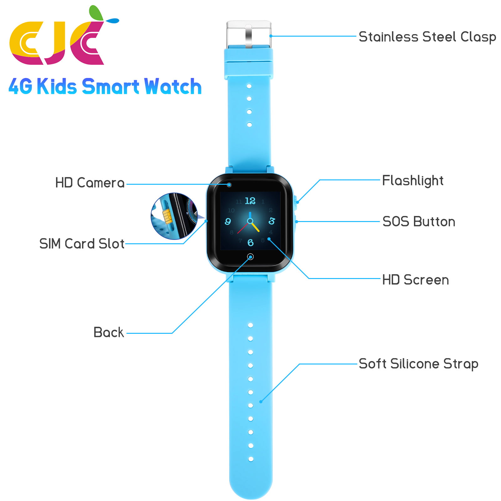 4G Kids Smart Watch, Outdoor LBS Tracker Smartwatch with 1.4" HD Touch IP67 Waterproof Wifi Smart Phone Watch for Andriod iOS Phones, Black -
