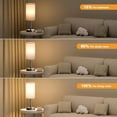 thumbnail image 5 of Grey Nightstand Bedroom Lamp - 3 Way Dimmable Bedside Lamp USB C A Charging Ports and AC Outlet, Small Table Lamp Linen Lampshade for Office Desk, 5 of 8