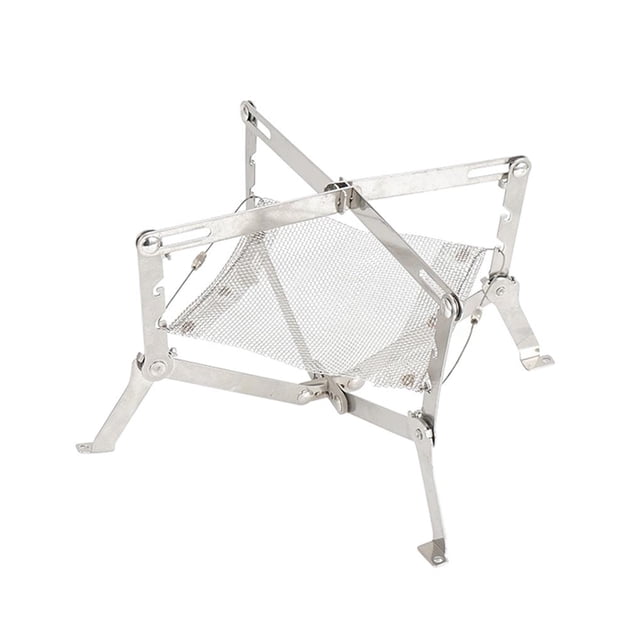 Aire Libre Portátil Plegable De Acero Inoxidable Soporte Ajustable Para Hoguera Camping Senderismo Picnic Estante Para Quemar Estufa De Leña Vogacara OD009735-01