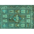 thumbnail image 1 of Ahgly Company Indoor Rectangle Animal Turquoise Blue Traditional Area Rugs, 7' x 10', 1 of 4