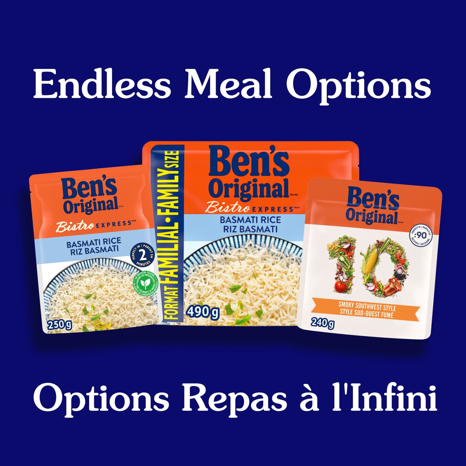 BEN'S ORIGINAL BISTRO EXPRESS Basmati Rice Side Dish, 250g Pouch, Perfect Every Time™