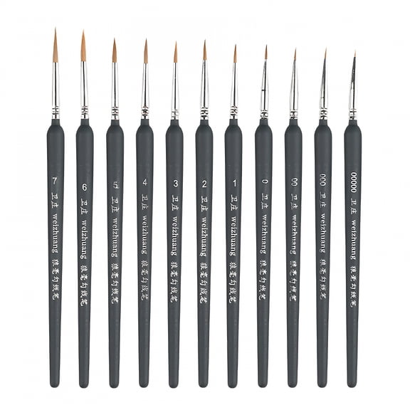 CCOCC 2026 New 11 Pcs Miniature Detail Paint Brush Set with Natural Wood Handle New Miniature Paint Brushes Mini Small Painting Brushes for Art Crafts Acrylic School Supplies Office Supplies