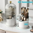thumbnail image 4 of Sliding Lid Toothbrush Holder with Cover, Concealed Toothbrush Holder for Tooth Brush Makeup, 360 Rotating Dustproof Rotating Makeup Organizer for Vanity Desktop Bathroom Countertop(Green), 4 of 7