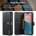 thumbnail image 6 of For iPhone 16 DG.MING Crazy Horse Texture Detachable Magnetic Leather Phone Case,Black,For iPhone 16, 6 of 9
