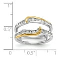 thumbnail image 7 of 14K Two-Tone Gold Ring Band Wedding Diamond Round Guard, Size 8, 7 of 7