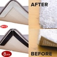 thumbnail image 2 of Transemion 8pcs Anti Curling Carpet Tape Anti Corners Pads Kitchen Bathroom Blanket Non -Slip Sticker Reusable Grip white 1Set, 2 of 6