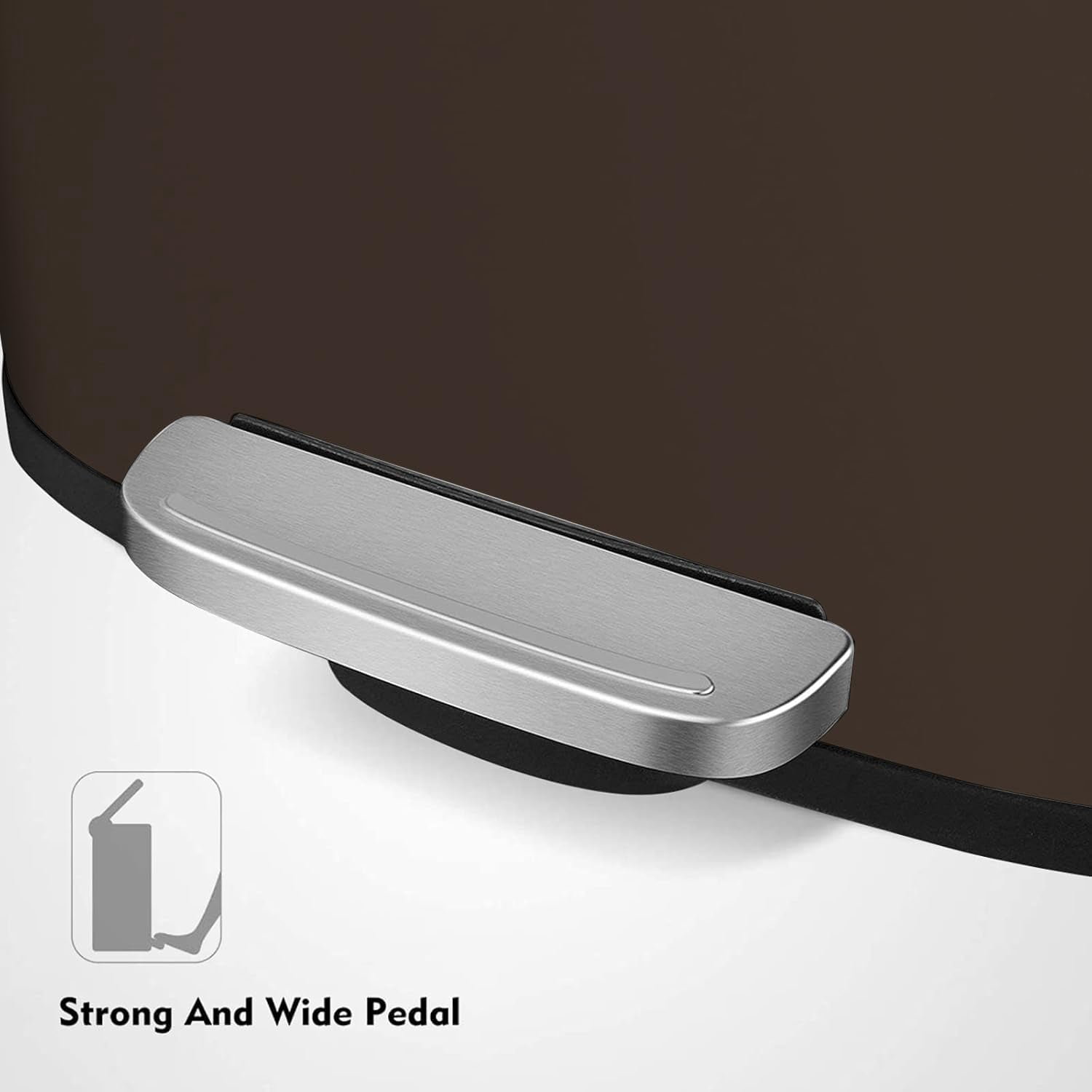 Pirecart 8 Gallon / 30L Kitchen Trash Can with Lid Stainless Steel Home Office Garbage Can, Brown