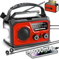 thumbnail image 2 of Solar Crank Emergency Radio 16000mAh Portable Survival Weather AM FM NOAA Power Bank, 2 of 7