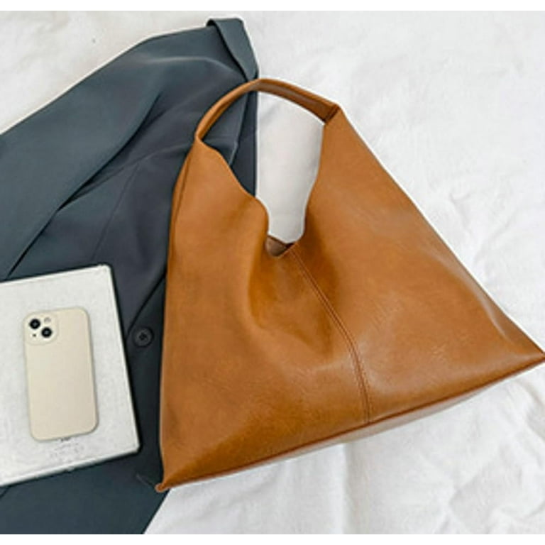 LinYooLi Slouchy Hobo Bags Women Tote Bag Large Retro PU Crossbody