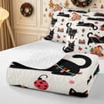 thumbnail image 4 of Erosebridal Christmas Cats Quilt Full 3-Piece,Merry Holiday Full Bedspread Sets,Black White,1 Coverlet and 2 Pillowcases, 4 of 7
