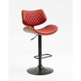 thumbnail image 3 of Banco Alto Ajustable Rojo para Barra, con Respaldo Acolchado y Base Metálica EKE Life, 3 of 5