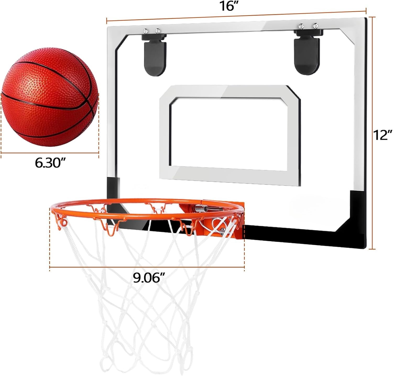 Mini Portable Basketball Hoop Indoor Glow in The Dark, Over The Door Basketball Net Goal for Room Outdoor Play Game Toys Gift for Adult Kids Boys 5 6 7 8 9 10