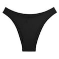 thumbnail image 3 of COMVALUE Women's Sexy Cheeky Thong Brazilian Cut Low Rise High Leg Bikini Bottom (Black, S), 3 of 3