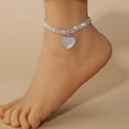 thumbnail image 5 of Silver Ankle Bracelets For Women Gold Anklets For Women Waterproof Stainless Steel Link Chain Anklet Tennis Rhinestone Diamond Anklets For Women Heart Butterfly Anklets For Women Summer Beac[S9746], 5 of 5