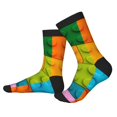 thumbnail image 2 of Vsdgher Colorful Building Blocks Unisex Crew Socks Lightweight Breathable Ventilation Ankle Socks, Mid-calf socks for Daily, 2 of 7