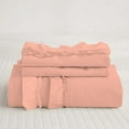 thumbnail image 3 of DNG Creations 1 Piece Double Ruffle Duvet Cover With Zipper Closure ( Solid Peach ) All-Season 100% Egyptian Cotton, 800 Thread Count ( Oversized Queen - Size ), 3 of 6
