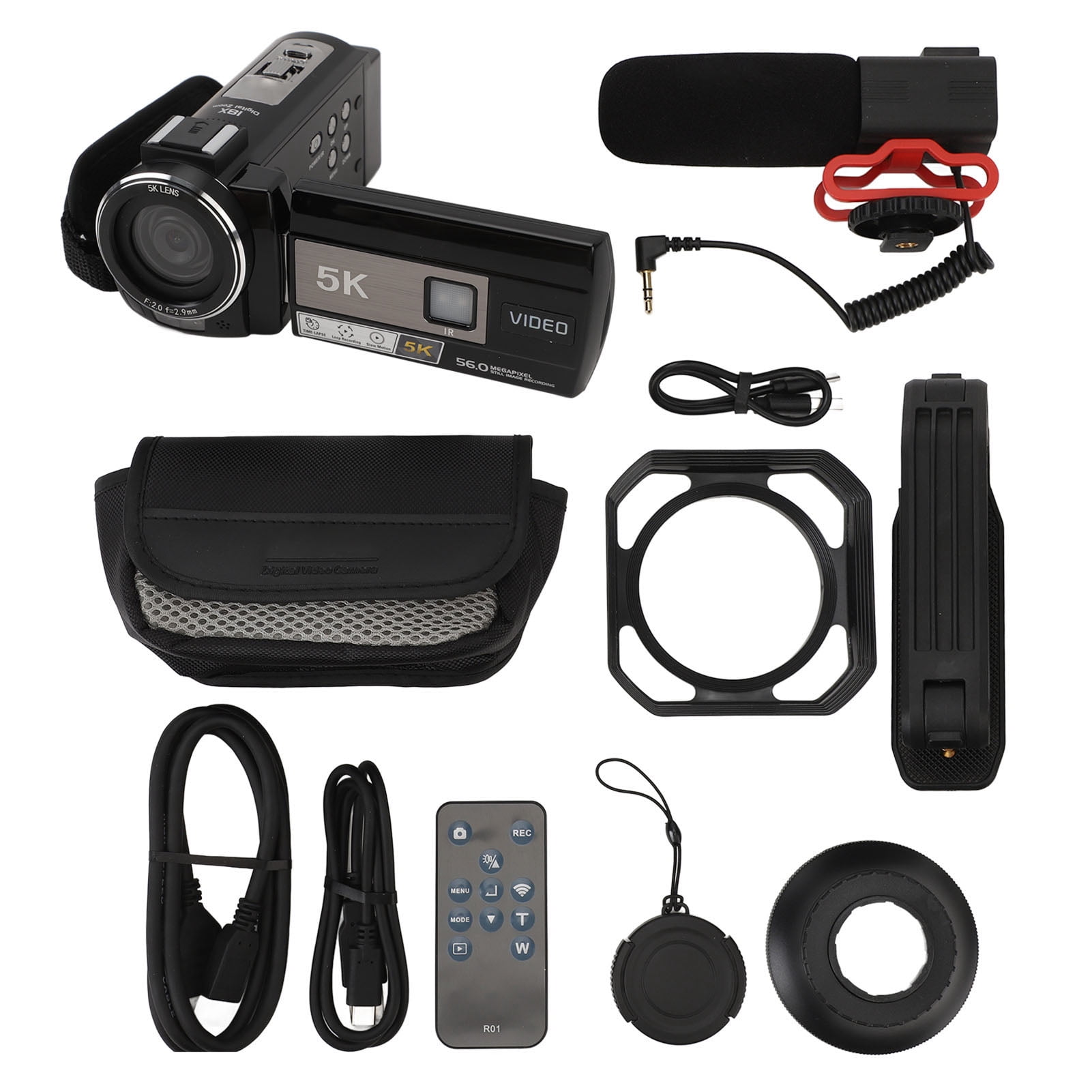 Camcorder, 18X Zoom 3 Inch IPS Touchscreen Digital Video Camera 5K