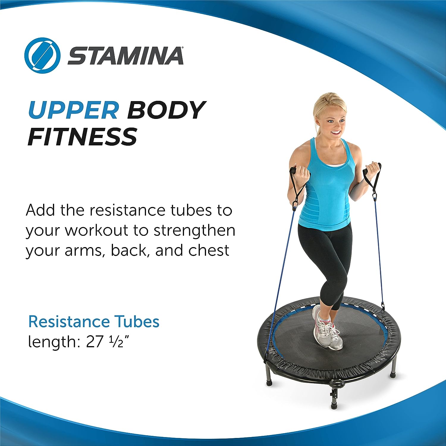 HJTER Folding Trampoline with Smart Workout App, Black - Portable Fitness Rebounder for Home Gym, Cardio & Strength Training, Jumping Exercise Equipment
