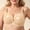 Beige, variant on Women Wirefree Full Coverage Bra Plus Size Floral Print Gray Comfortable Everyday Adjustable Straps,Size 105