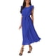 thumbnail image 3 of INSPIRE CHIC Vestido Midi Casual para Mujeres con Volantes Sin Mangas Cuello Redondo Plisado Fluido con Cinturón Color Azul Real, 3 of 6