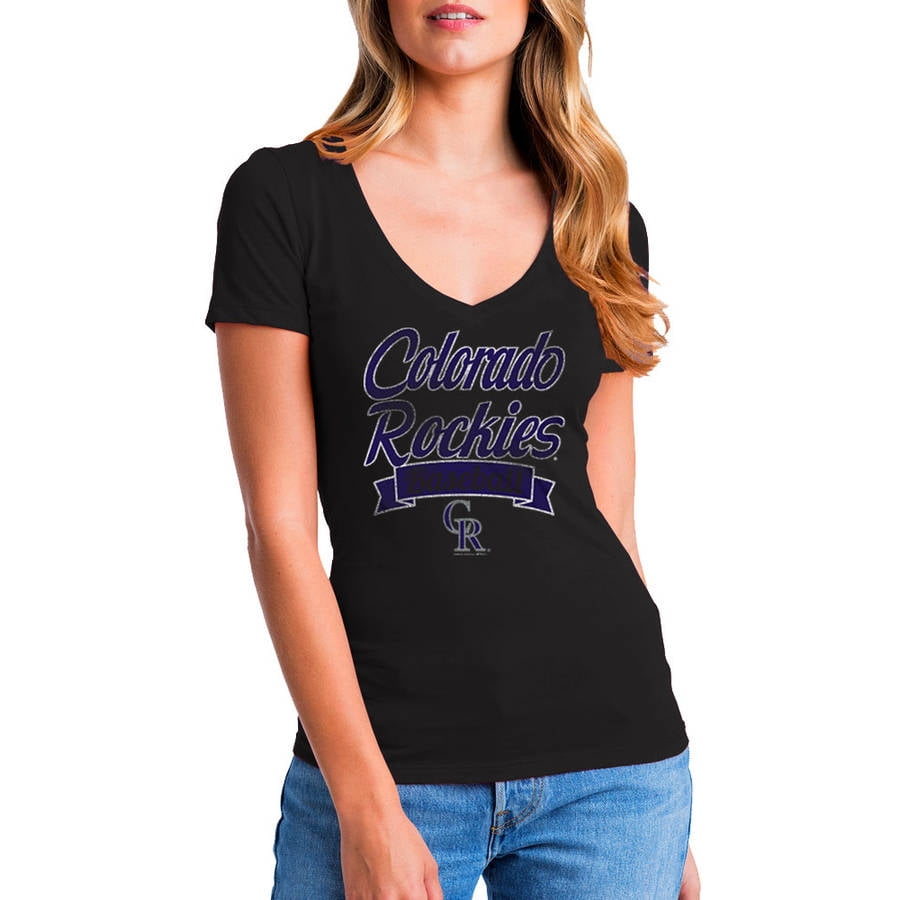 MLB Colorado Rockies Women's Short Sleeve Team Color Graphic Tee