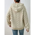 thumbnail image 6 of - Flannel Hooded Loose Pullover Sweater Winter Long Sleeve Warm Top XL, 6 of 8
