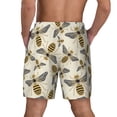 thumbnail image 2 of Lsque Mens Swim Trunks Flying Bees1 Pattern - Bathing Suit Compression Liner - Beach Swim Shorts Swimwear - (S-3XL) - Stretch Quick Dry -Small, 2 of 9