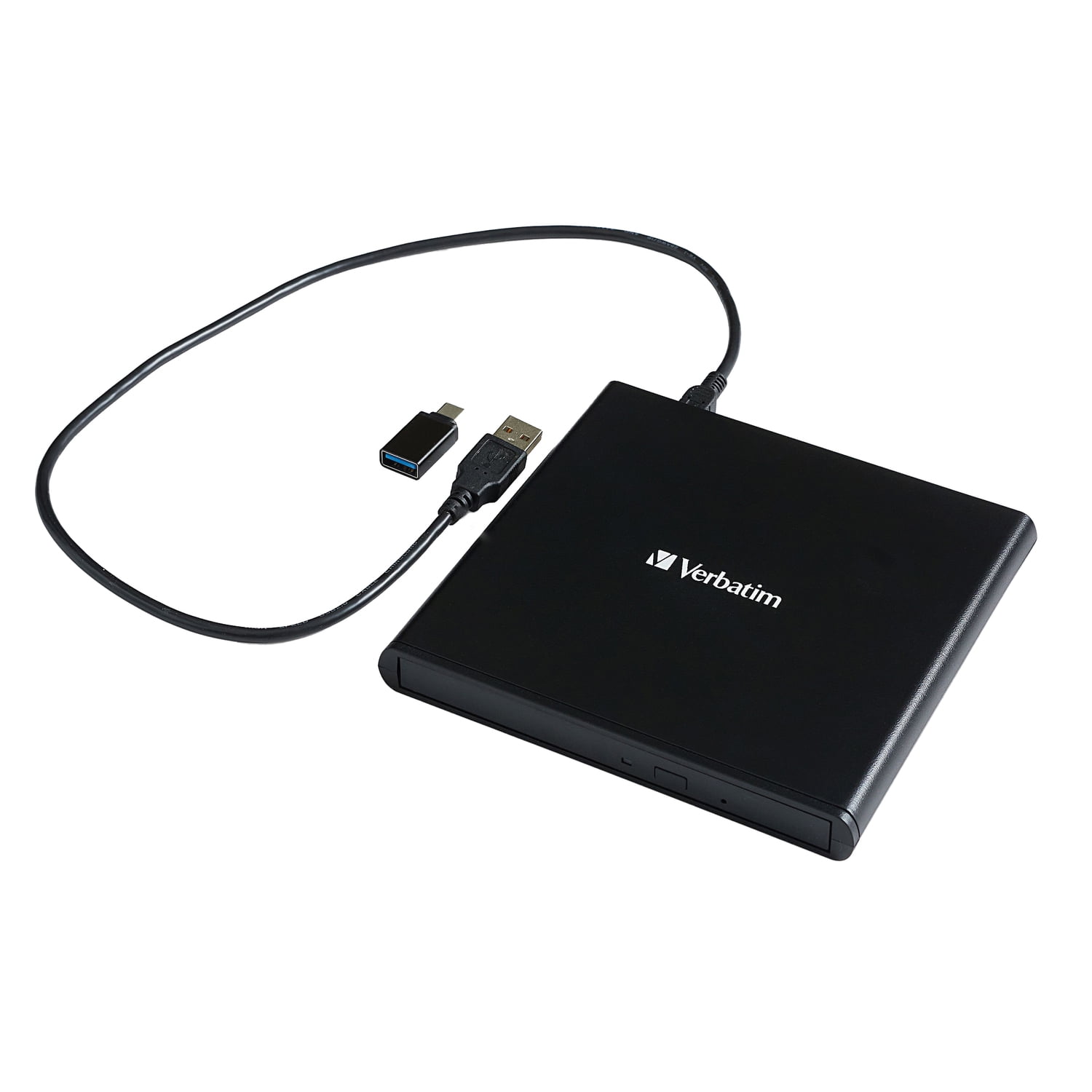 Verbatim External Slimline CD/DVD Writer, USB-A/USB-C
