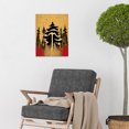 thumbnail image 2 of Japanese Woodblock Pine Trees Red Black Vintage Unframed Wall Art Print Poster Home Decor, 2 of 3