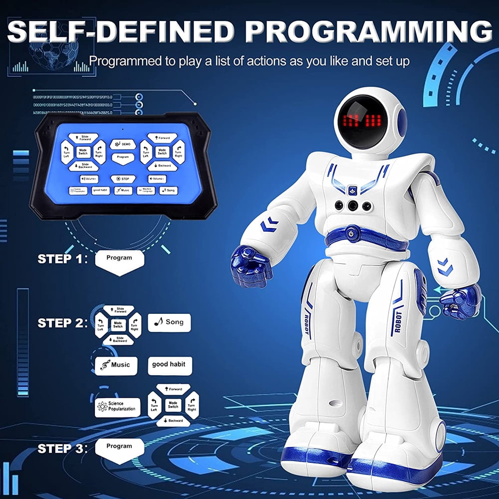 Tyethy Robot Toys for Kids, RC Smart Robot with Walking Singing Dancing Programmable Gesture Sensing Remote Control Robot Toy for  Ages 3+ Christmas Birthday Gifts