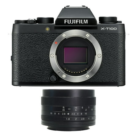Fujifilm X-T100 Mirrorless Digital Camera (Black) with 7artisans 50mm f/1.2