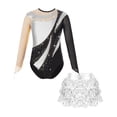 thumbnail image 3 of iixpin Kids Girls Sequined 2 Piece Dance Dress Outfits Gymnastic Leotard with Skirt Sets Jazz Latin Ballroom Costume Silver 16, 3 of 7