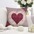 thumbnail image 5 of Valentine's Day Purple Red Love Heart Stripes Pillowcase,Rustic Romantic Throw Pillow Covers 18 X 18 Inch, Set Of 4, Linen Study Sofa Cushion Cover Indoor Living Room Home Decor, 5 of 7