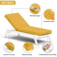 thumbnail image 3 of Pakunoda Chaise Lounge Cushions Set of 2, 72" x 21" x 4" Outdoor High-Density Foam Patio Furniture Lounger Replacement Cushions with Zipper Ties Water-Resistant for Pool, Yellow, 3 of 7