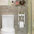 thumbnail image 7 of MyGift Whitewashed Wood Ladder Style Toilet Paper Roll Dispenser with Rope, 7 of 7