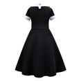 thumbnail image 3 of Vestidos Largos Para Niñas Miércoles Addams Familia Niños Negro Gótico Solapa Manga Corta Halloween Fiesta Cosplay Disfraz, 3 of 3
