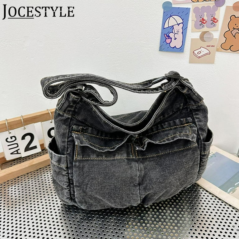 Denim Vintage Messenger Bag Retro Jeans Tote Bag Large Denim Vintage Messenger Bag Retro Jeans Tote Bag Large