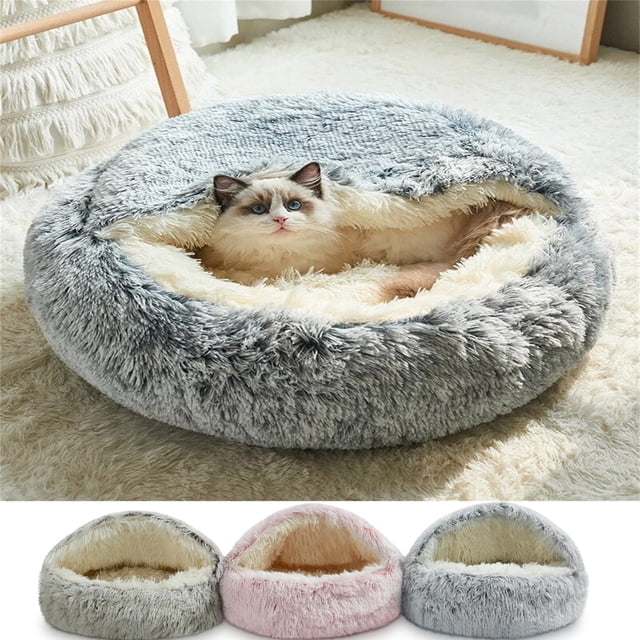 Fiudx Cama Redonda para Perros, Diseño Suave y Cómodo, Transpirable y Cálida, Acogedora Zona de Descanso, Colchón Relajante para Mascotas, Lavable a Máquina, Adecuada para Perros Pequeños, Tamaño 40