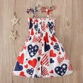 thumbnail image 2 of Bouanq 4th of July Dress Summer Toddler Girl Clothes Sundress for Independence Day Dress Kids 1-6 Years, 2 of 7