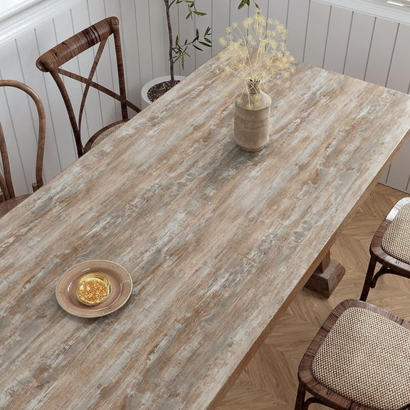 Distressed Light Wood Contact Paper for Cabinets 15.7''x78.7'' Faux Wood Wallpaper Peel and Stick Wood Vinyl Wrap Waterproof Removable Self Adhesive Wood Wall Paper for Bedroom Accent Walls