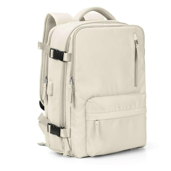 Mochila de viaje VGCUB grande de 40 litros para ordenador portátil de 17 pulgadas, color beige