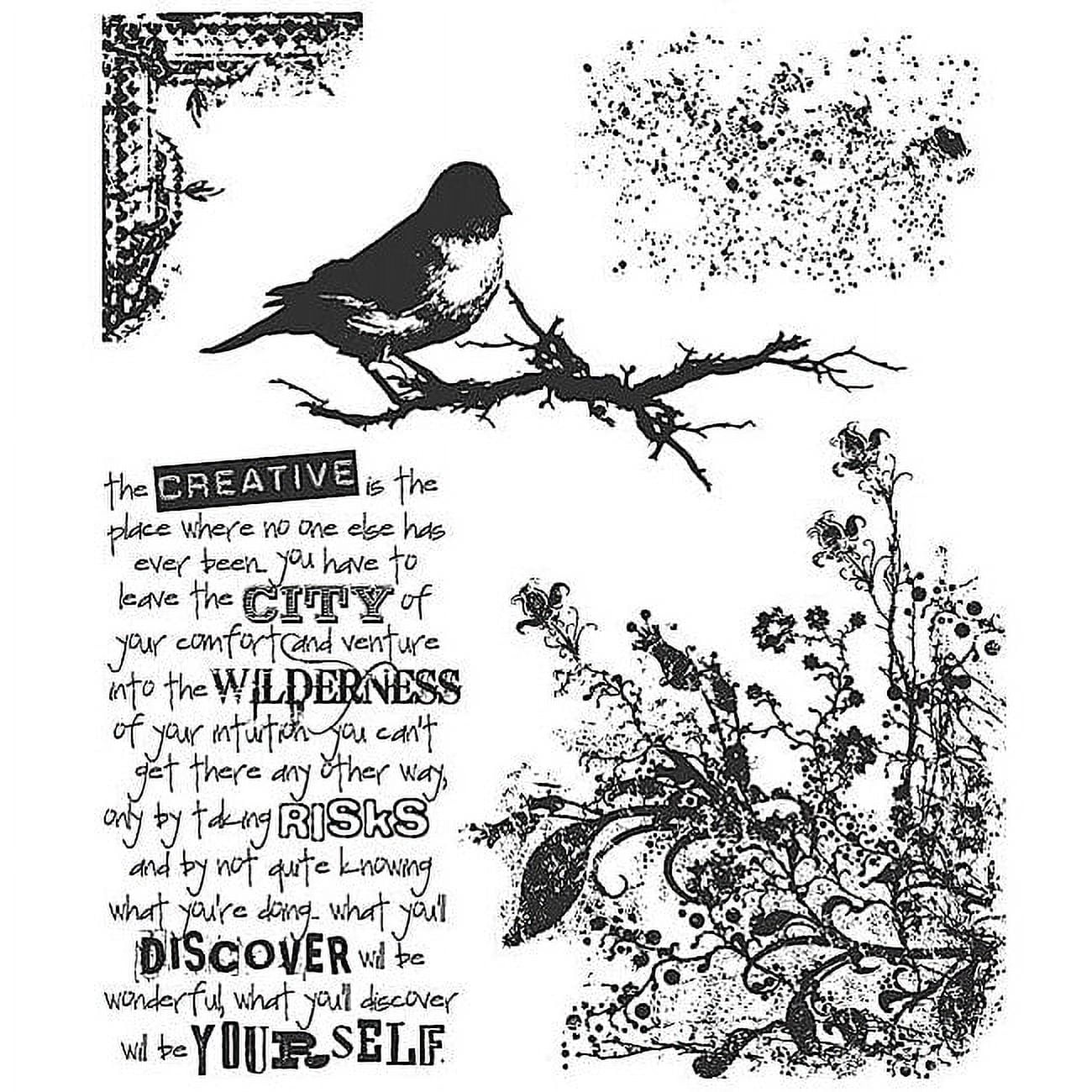 Tim Holtz Cling Stamps 7"X8.5"-Urban Tapestry