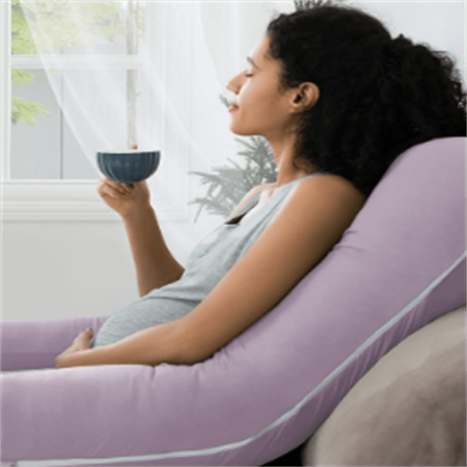 Cooling Pregnancy Pillows, U Shaped Full Body Maternity Pillow for Pregnant Support, Rayon Derived from Bamboo, Buttery Soft, Super Breathable for Hot Sleeper, Purple