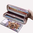 thumbnail image 2 of Portefeuille pour Dames à Longue Fermeture Éclair Grande Capacité Mode à Blocs de Couleur Sac pour Téléphone Mobile, 2 of 5