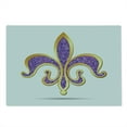 thumbnail image 2 of Fleur De Lis Cutting Board, Ornate Heraldic Design in Nostalgic Medieval Antique Elements, Decorative Tempered Glass Cutting and Serving Board, Large Size, Yellow Purple, by Ambesonne, 2 of 5