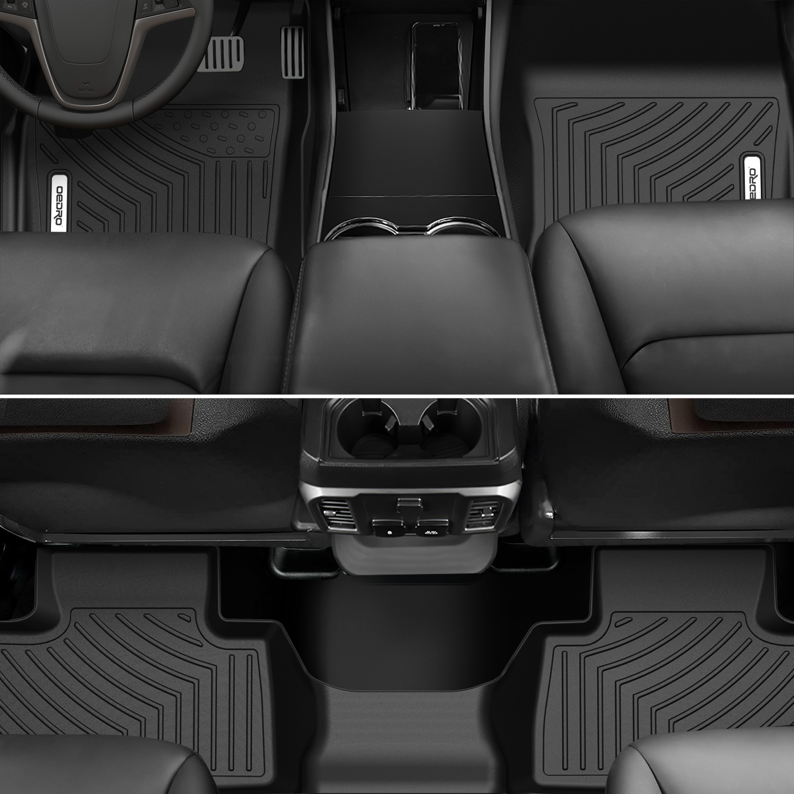 RVNI Floor Mats Liner Set 3D TPE For 2022 2023 2024 Toyota Tundra Double Cab 2 Row
