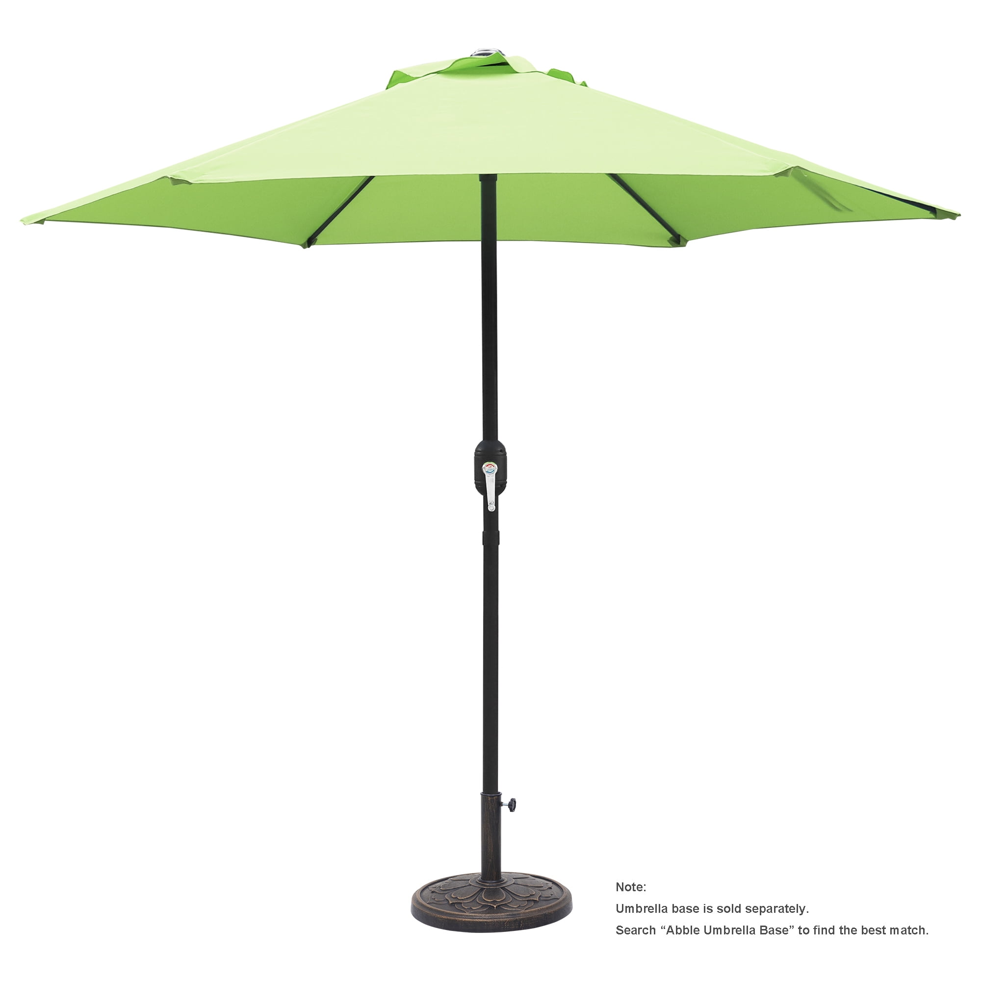 Abble 7.5ft Patio Umbrella with Crank Handle Outdoor Market Umbrella with 6 Sturdy Umbrella Ribs Waterproof for Garden Deck Backyard Pool, Green