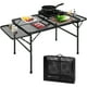 thumbnail image 2 of Mesa de campamento plegable mesa de picnic plegable portátil para acampar al aire libre y barbacoa en la playa con marco de metal y escritorio de malla, 2 of 8
