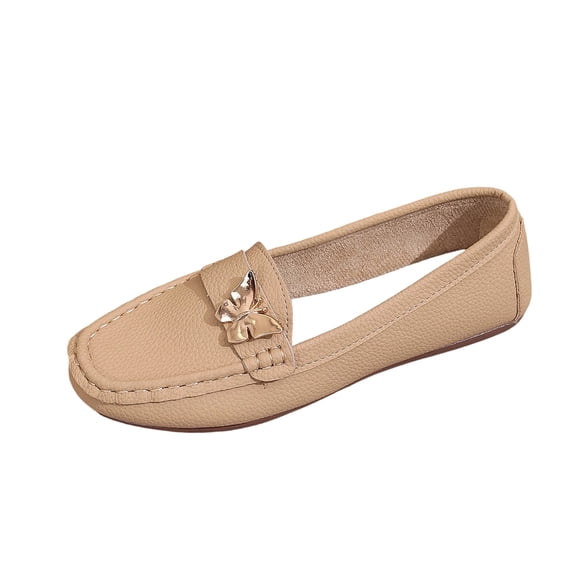 Tauxra Womens Casual Slip On Loafer Flats with Embellishments, Round Toe and Soft Sole for Everyday Wear, Versatile Low Heel Driving Shoes, Comfortable Walking Shoes foWear
